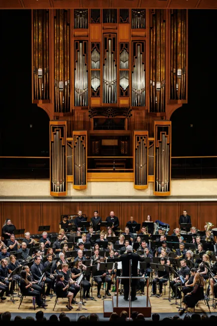 ACWE performing in Bates Recital Hall at the University of Texas