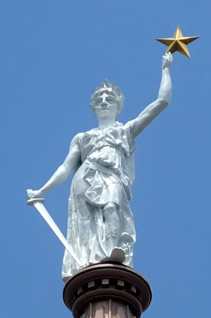 Picture of the Goddess of Liberty, the statue atop the Texas Capitol building